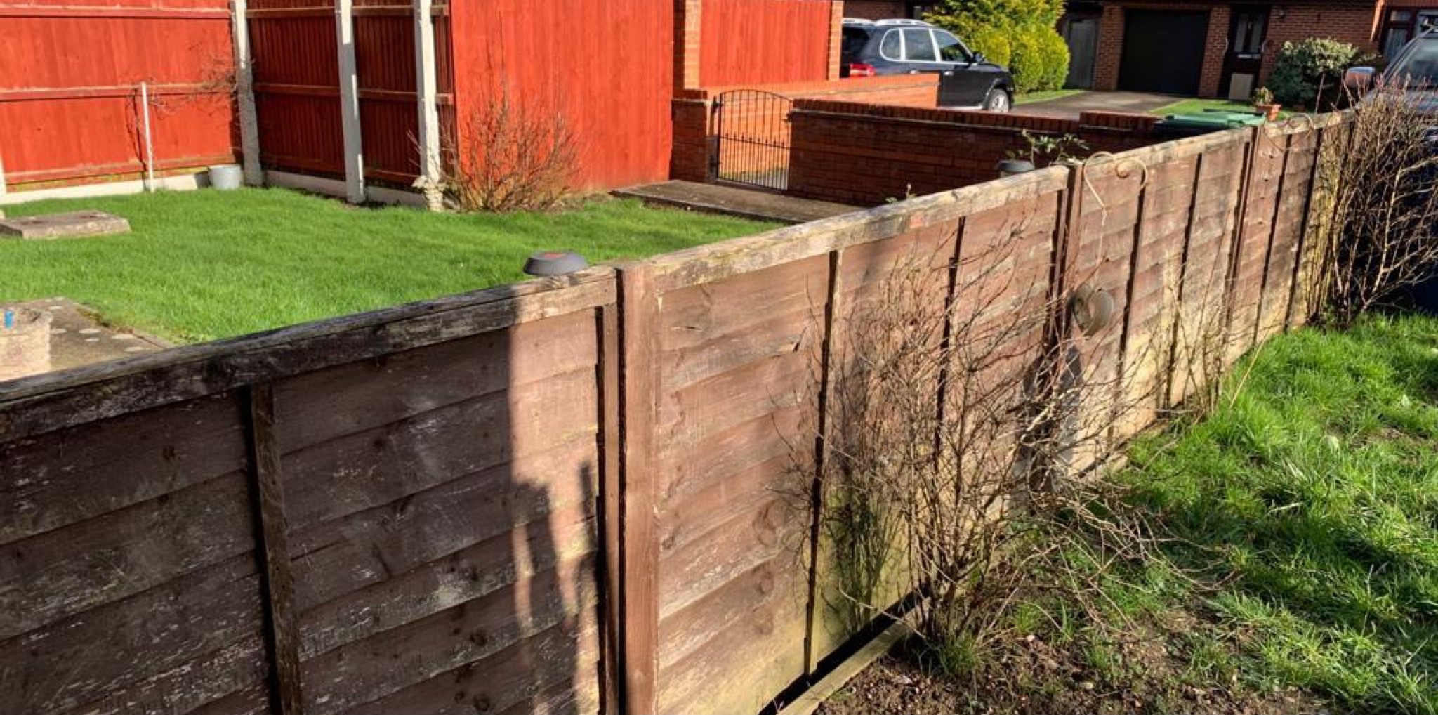 Before: garden fencing